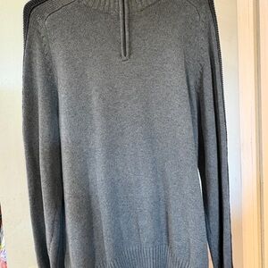 Men's Gray Half-Zip Pullover Sweater
